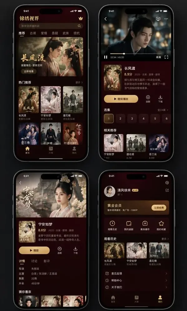 漫改短剧 APP 手机端界面展示